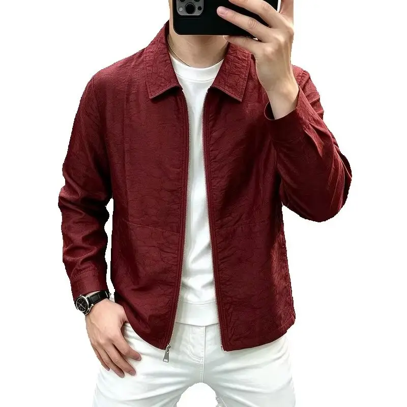 Spring and Autumn versatile and simple casual fashionable men's lapel long-sleeve coat, lightweight jacket top