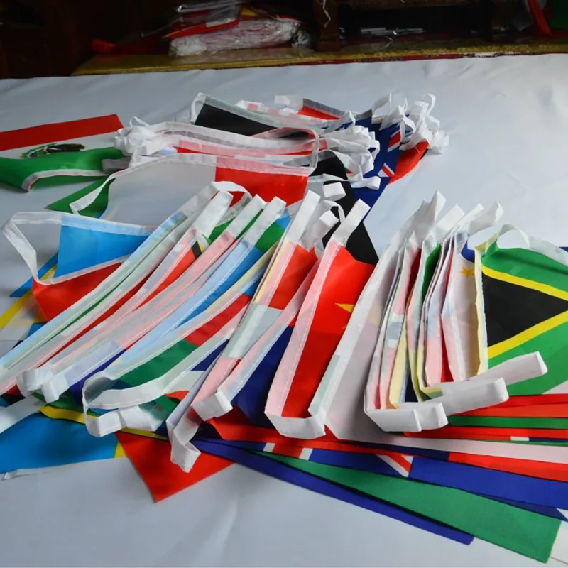 32 National String Flag Country Team String Flags Polyester Football Garden Party Decor Teams Games Hanging Flag