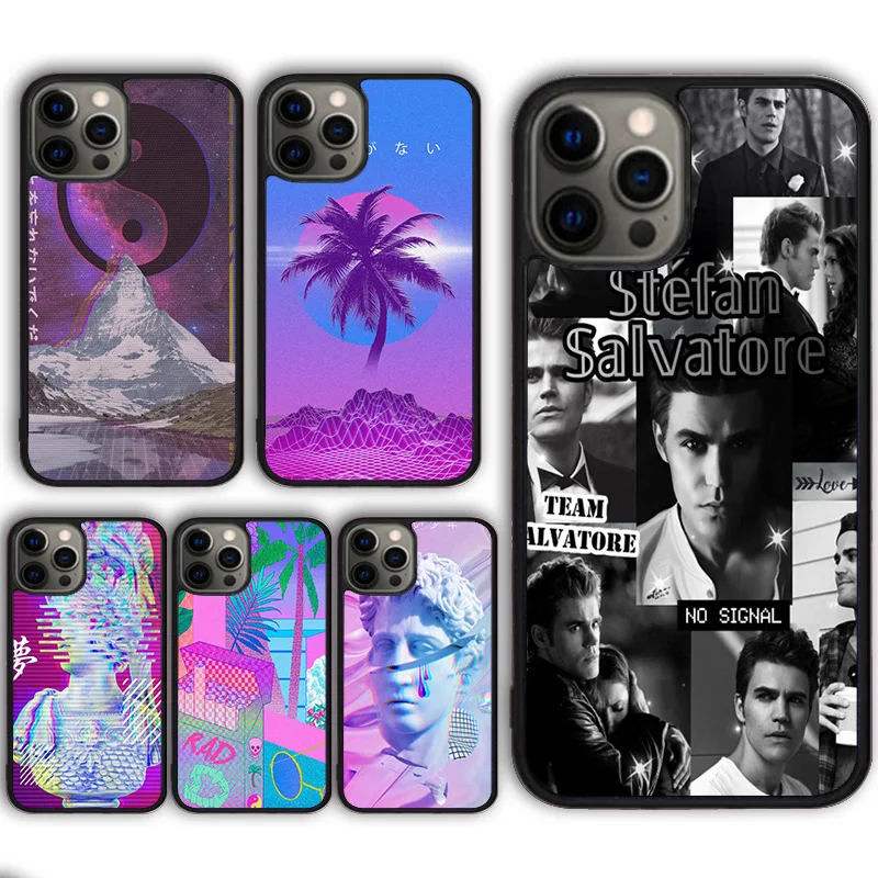 Vaporwave Aesthetic Art Phone Case Cover for iPhone 16 15 SE2020 13 14 11 12 Mini Pro Max 6 7 8 Plus  coque fundas Shell