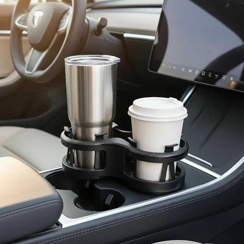 Car Double Hole Water Cup Holder Scratch-resistant Heat Insulated Universal Auto Beverage Rack for Old Car Interior Upgrade