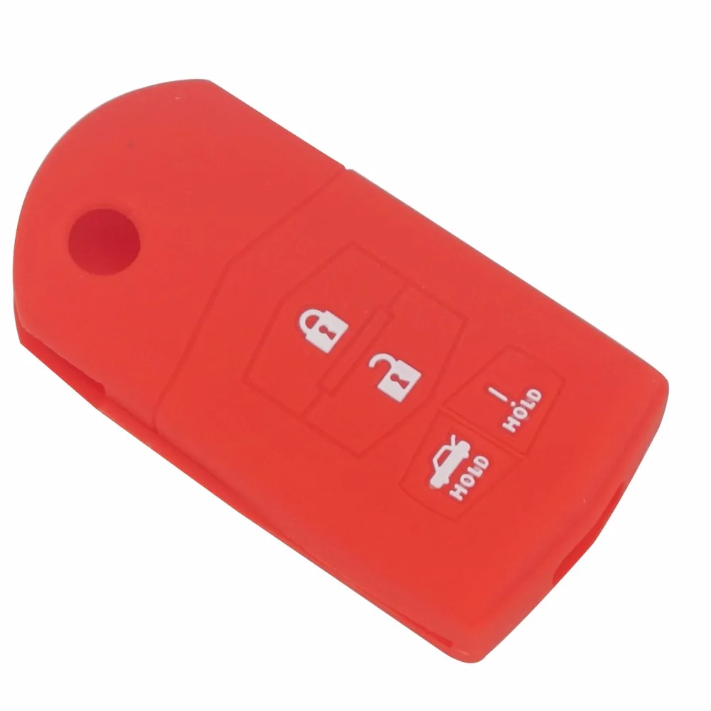 jingyuqin 4 Buttons Car Silicone Remote Key Cover Case Fob For Mazda 2 3 5 6 8 Atenza CX5 CX-7 CX-9 MX-5 RX Keyrings Fold