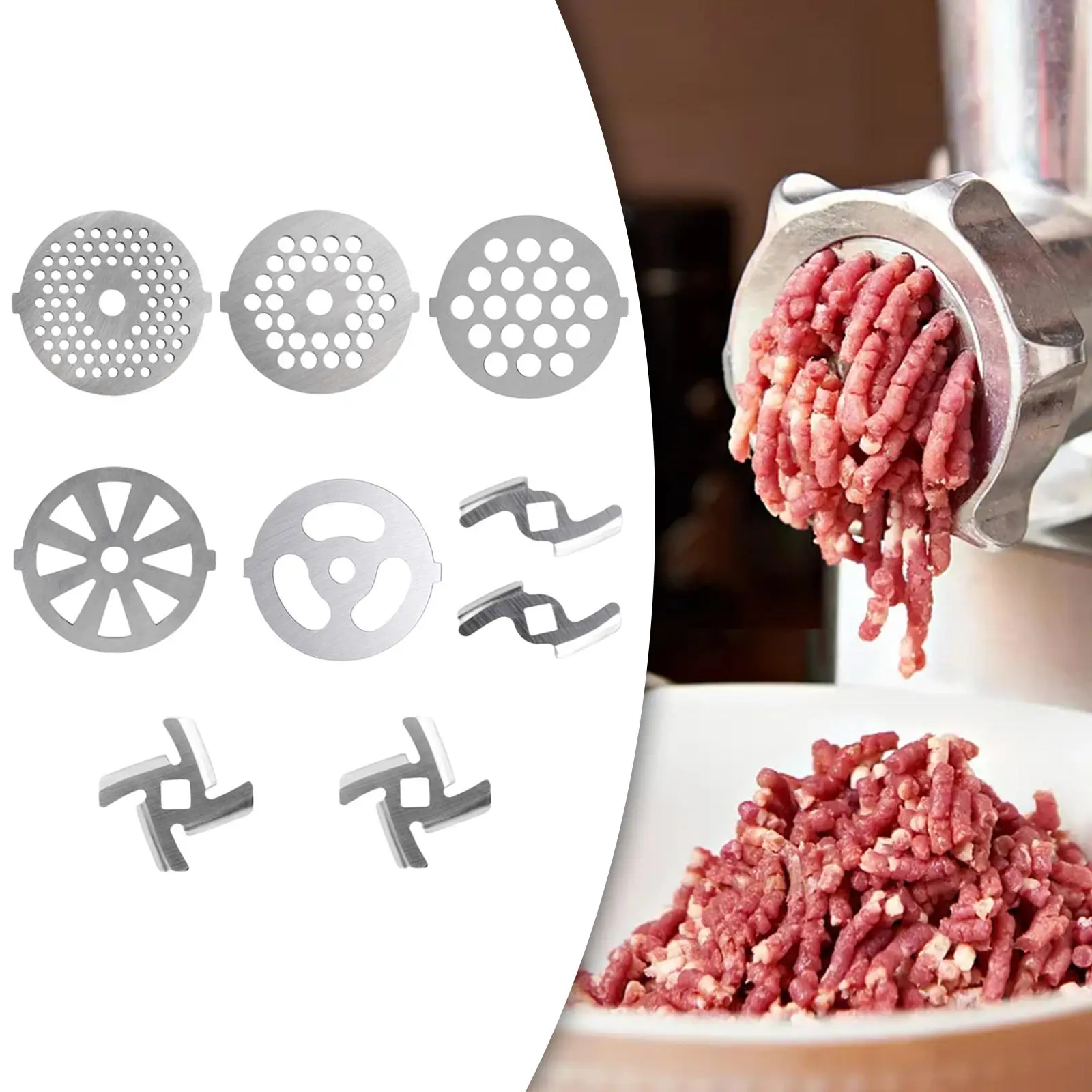 9x Meat Grinder Plate Discs Durable Meat Grinder Attachment for Meat Grinder