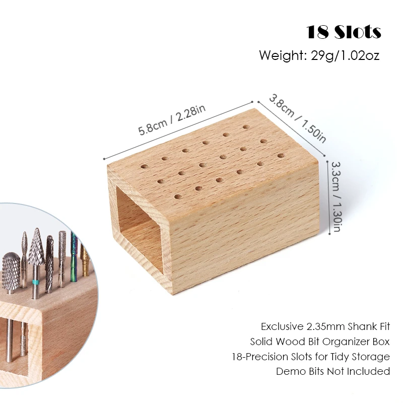 18/61/81 Slots Polijstkop Opslag Hout Nagelboor Organizer Lade Frees Houder 2.35mm Schacht Fit display Stand