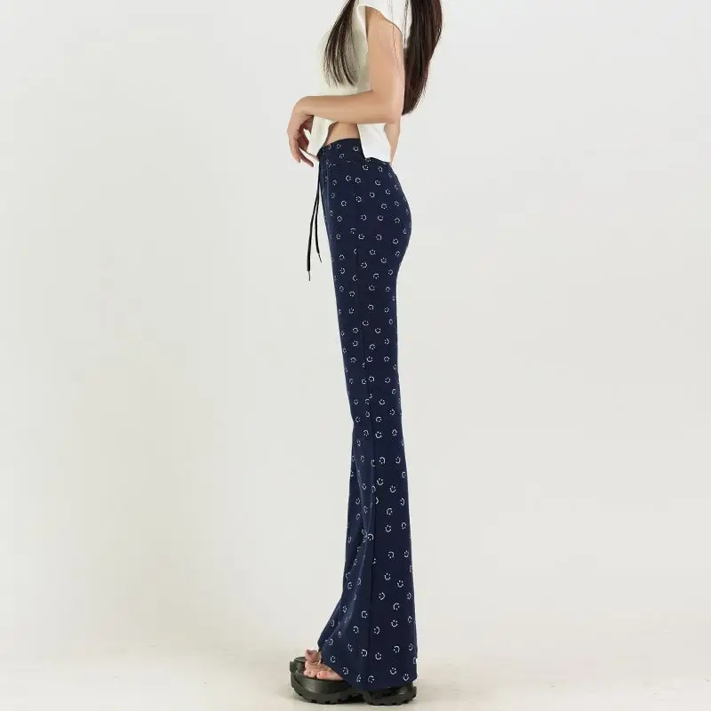 

Smiling Slightly Flared for Women Drawstring Drape Floor Mopping Casual Pants
