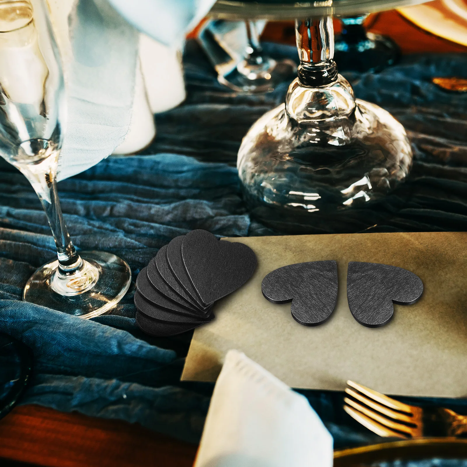 

20 pcs Heart-Shaped Small Blackboard Wooden Hearts Smooth Craft Discs For Diy Scrapbooking Wedding Decor Home Storage Organizer