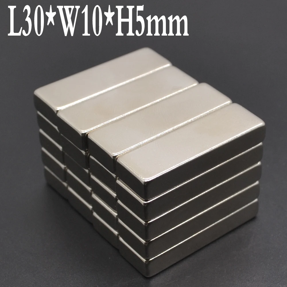 

1-1000Pcs 30x10x5 MM Neodymium Magnet 30mm x 10mm x 5mm N35 NdFeB Block Super Powerful Strong Permanent Magnetic imanes NEW