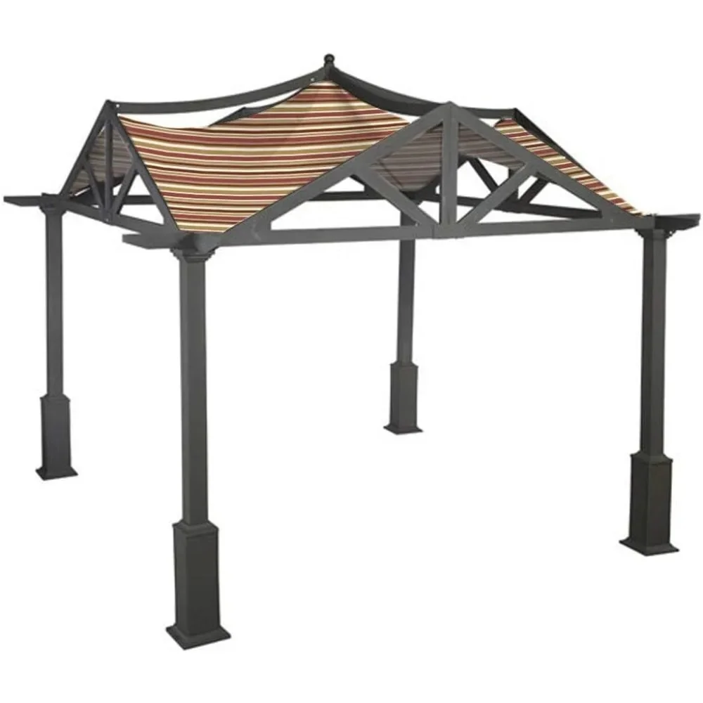 Replacement Canopy for Garden Treasures Pergola Gazebo - Standard 350 - Stripe Canyon