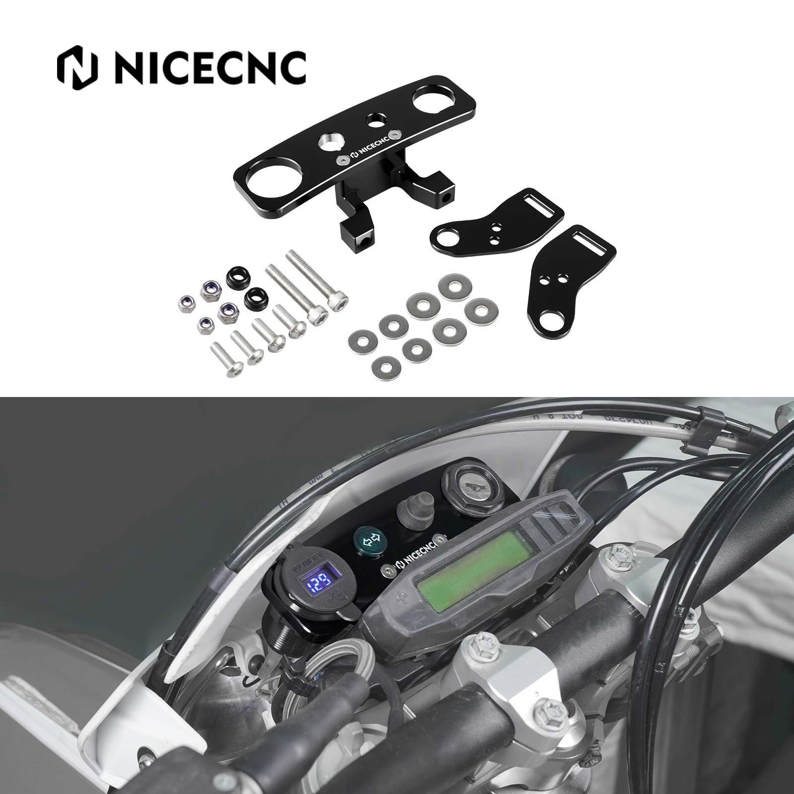NICECNC For 2017-2023 KTM EXC 300 EXC-F 350 XCW 500 XC-W XCF-W For Husqvarna TE300 FE 350 Ignition Device Relocation Dash Kit