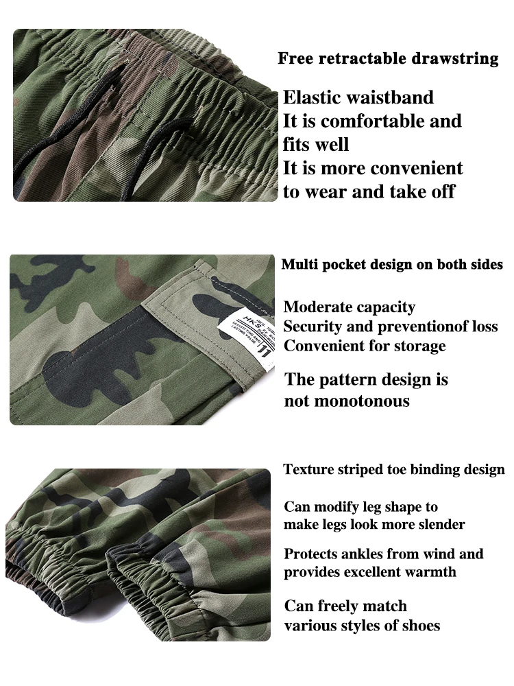 Monos de camuflaje táctico para hombre, pantalones multibolsillos de alta calidad, entrenamiento deportivo, trabajo informal, pantalones con pies agrupados