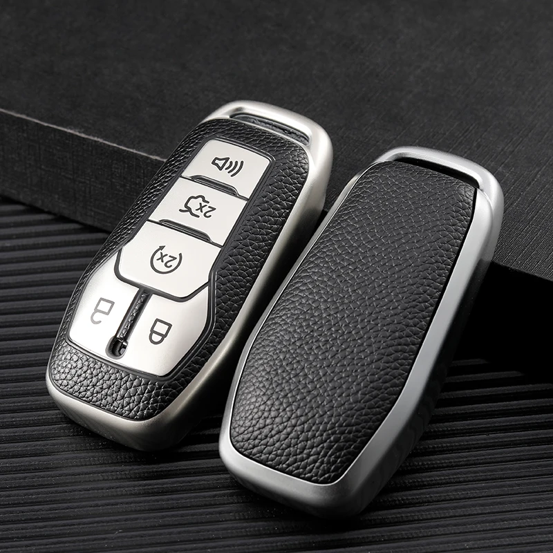 For Ford Fusion Mondeo Mustang F-150 Explorer Edge 2015 2016 2017 2018 Soft TPU Leather Car Key Case Cover Shell Fob Accessories