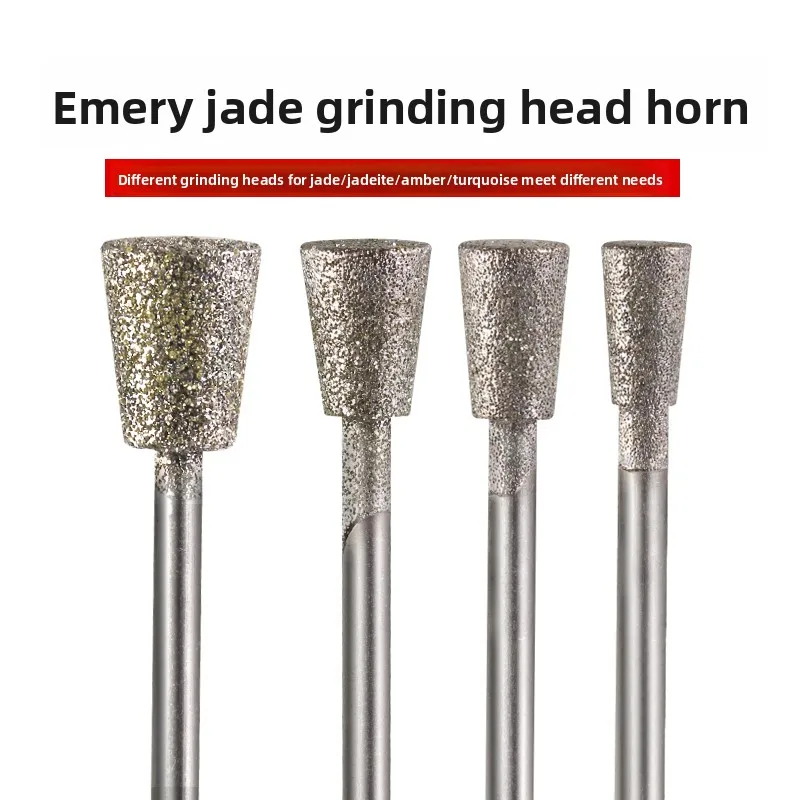Emery Jade Schnitznadel-Bohrer C7 Jadeite Langhorn-Pressbohrer für Bienenwachs, zum Schälen und Schleifen von Kopfhaut – Detail 1