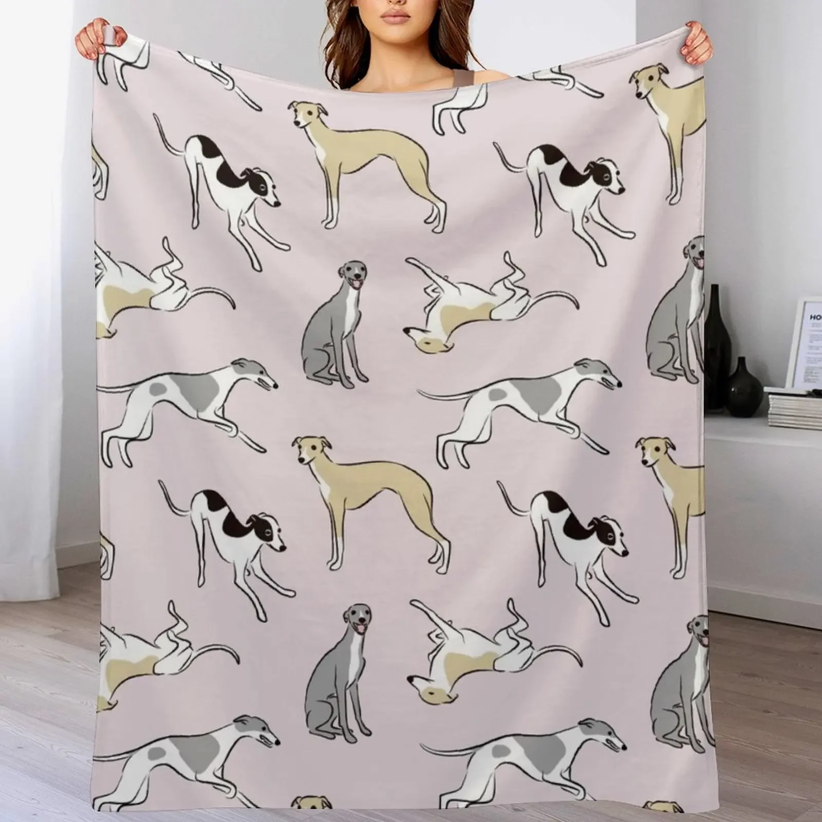 

Sighthound Pink Throw Blanket funny gift Flannels Giant Sofa warm winter Blankets