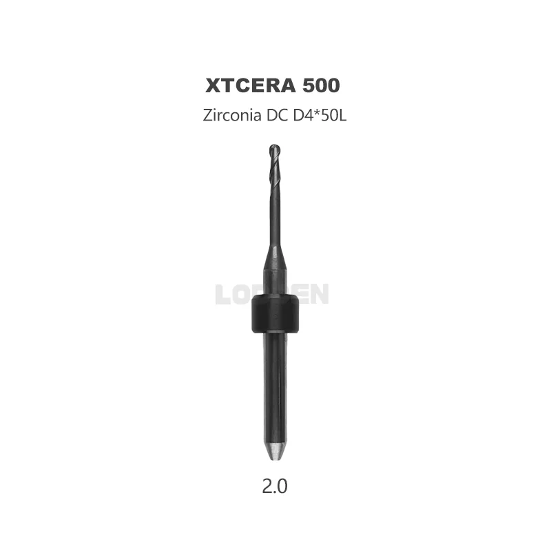 LODDEN Dental Lab Zirconia for Xtcera 500/500PLUS Machines PRECISION TOOL Milling Burs-Cutting Zirconia 50mm D4 DC CAD CAM