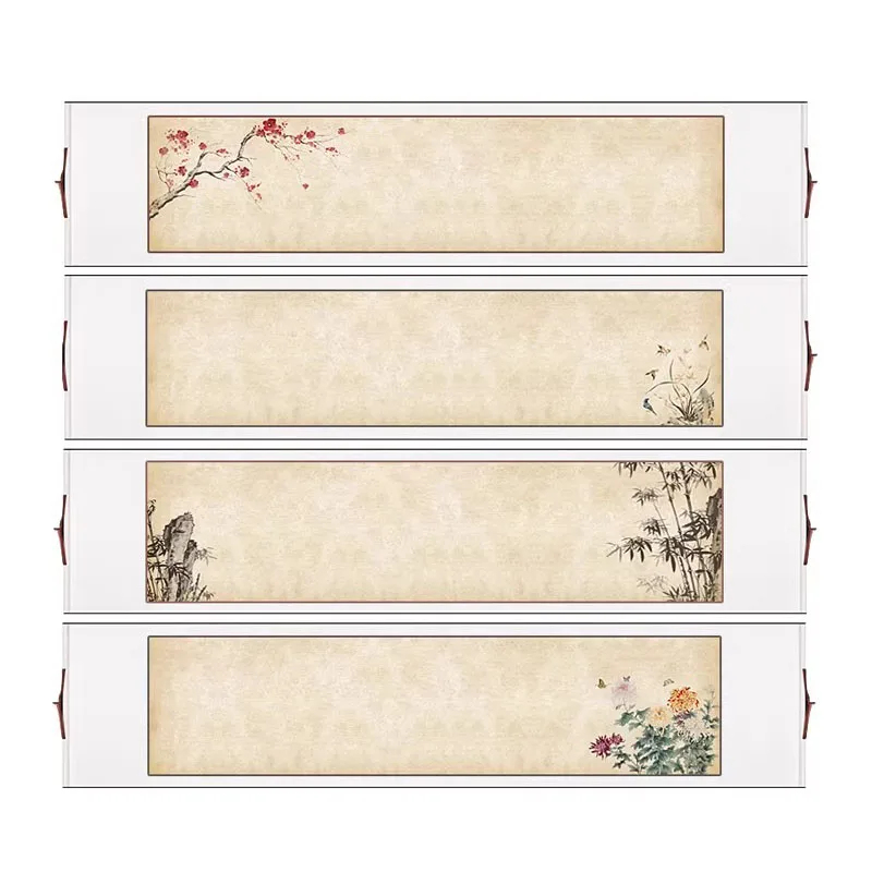 

Пустой китайский полубумажный свиток из бумаги Сюань для каллиграфии и живописи, ретро-свиток для подвешивания 40x180 см