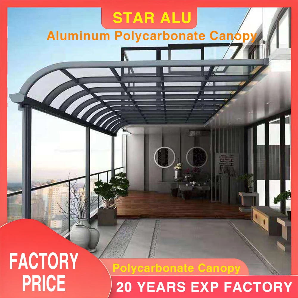 

Cantilever Aluminum Carport with Durable Polycarbonate Roof –Custom Size Window Awnings: Polycarbonate Front Door Canopy Covers