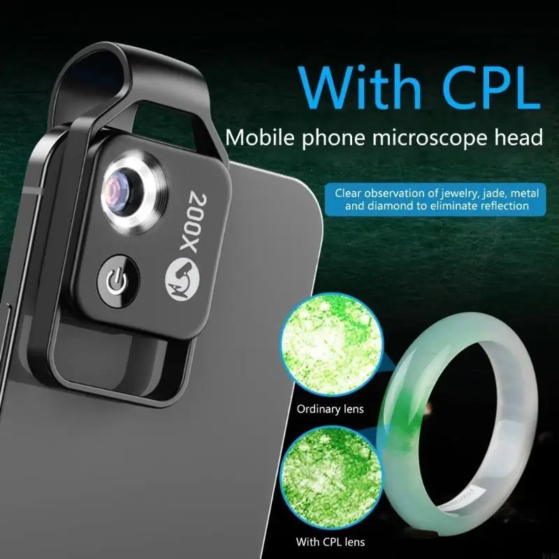 

200-кратная лупа для микроскопа для мобильного телефона, универсальная увеличительная линза для телефона с зажимом