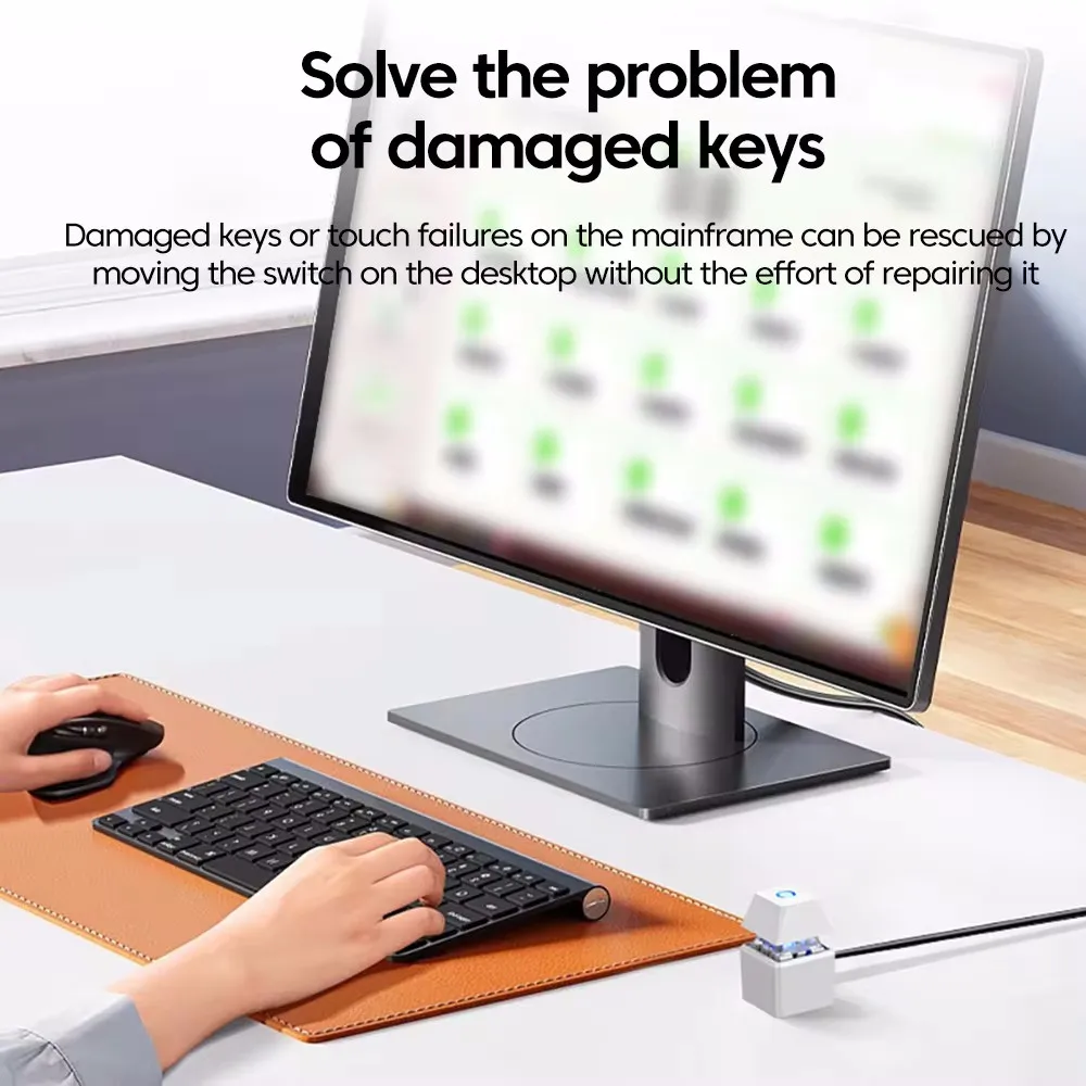 OLAF Computer Desktop Switch 1.8m LED Light PC Motherboard External Start Power On/Off Button Extension Cable for Home Office