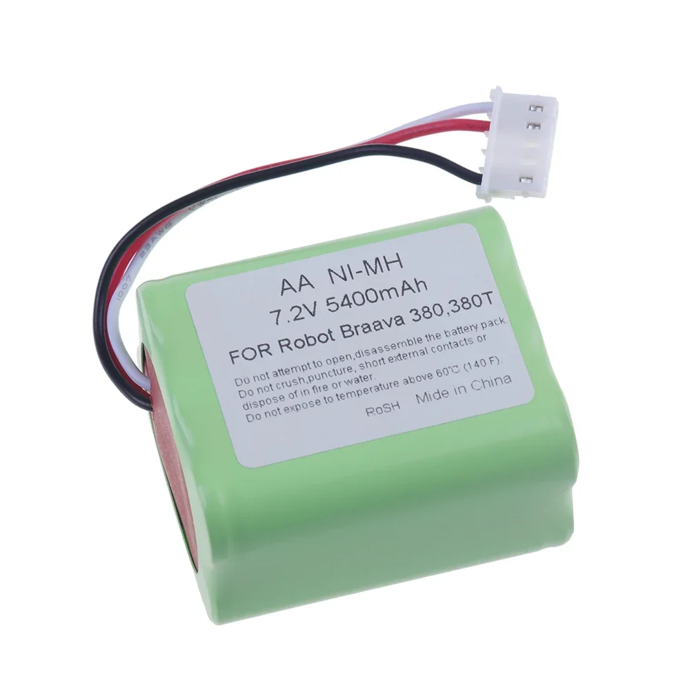 Upgrade 5400mah 7.2V AA NI-MH Battery for iRobot Braava 380T 380 390T and Mint 5200 5200B 5200C Vacuum Cleaner