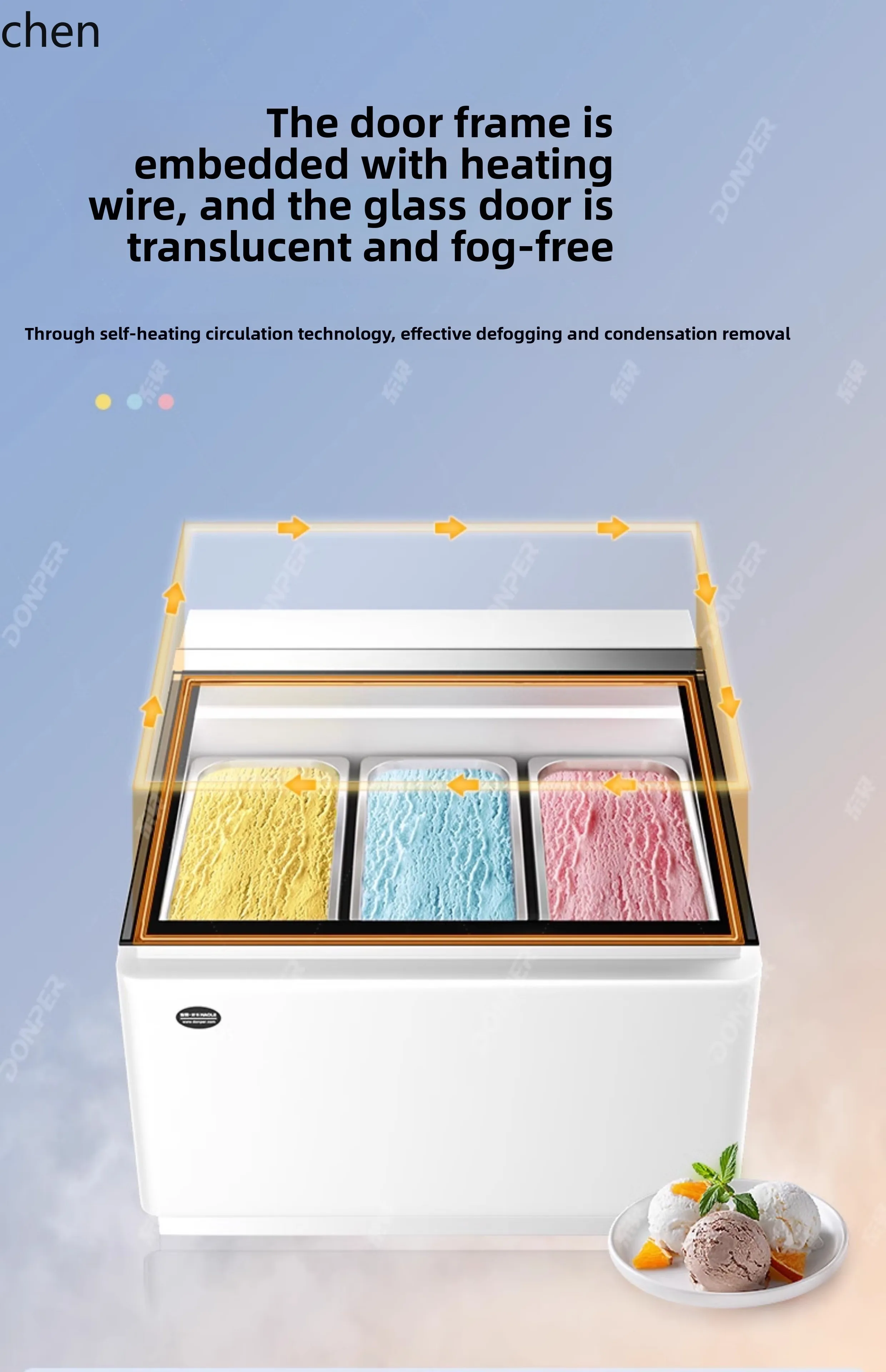 Vetrina per gelato ZML Armadietto per gelato congelato Armadietto per gelato allo yogurt fritto con taglio spesso