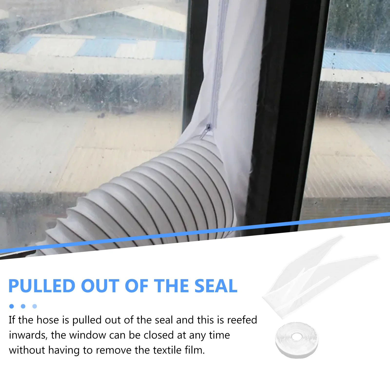 ผ้าซีลแอร์ ผ้าซีลหน้าต่างแบบอ็อกซ์ฟอร์ด อุปกรณ์เสริมแอร์เคลื่อนที่ ท่อระบายอากาศแบบมีซิป