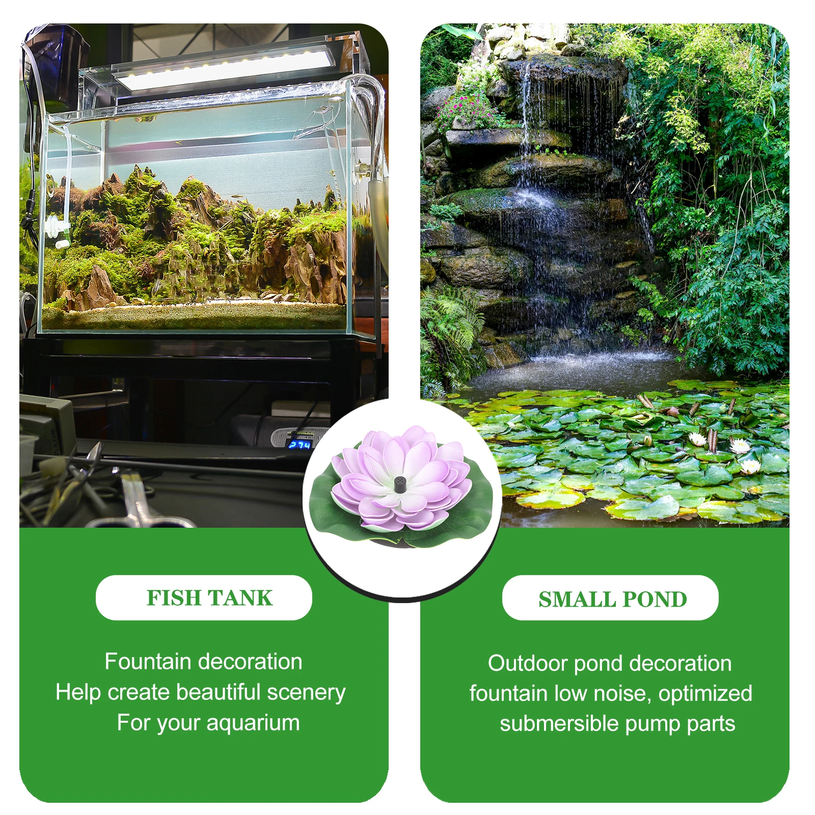 

Lotus Style Solar Fountain Floating Abs Material Rust Resistant Outdoor Garden Landscape Decor Water Feature Decoration