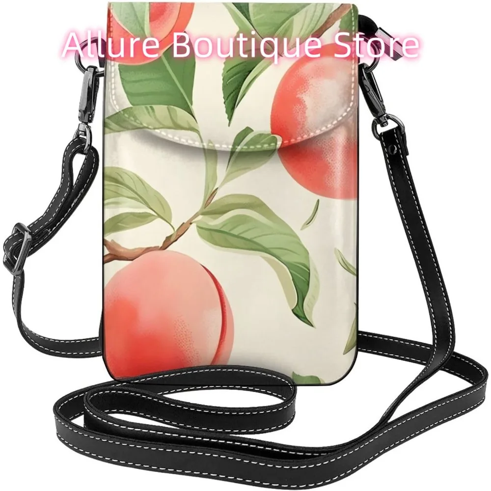 

Симпатичная спелая персиковая сумка через плечо для женщин из искусственной кожи, маленькая дорожная сумка для мобильного телефона, легкий мини-кошелек для телефона, кошелек через плечо