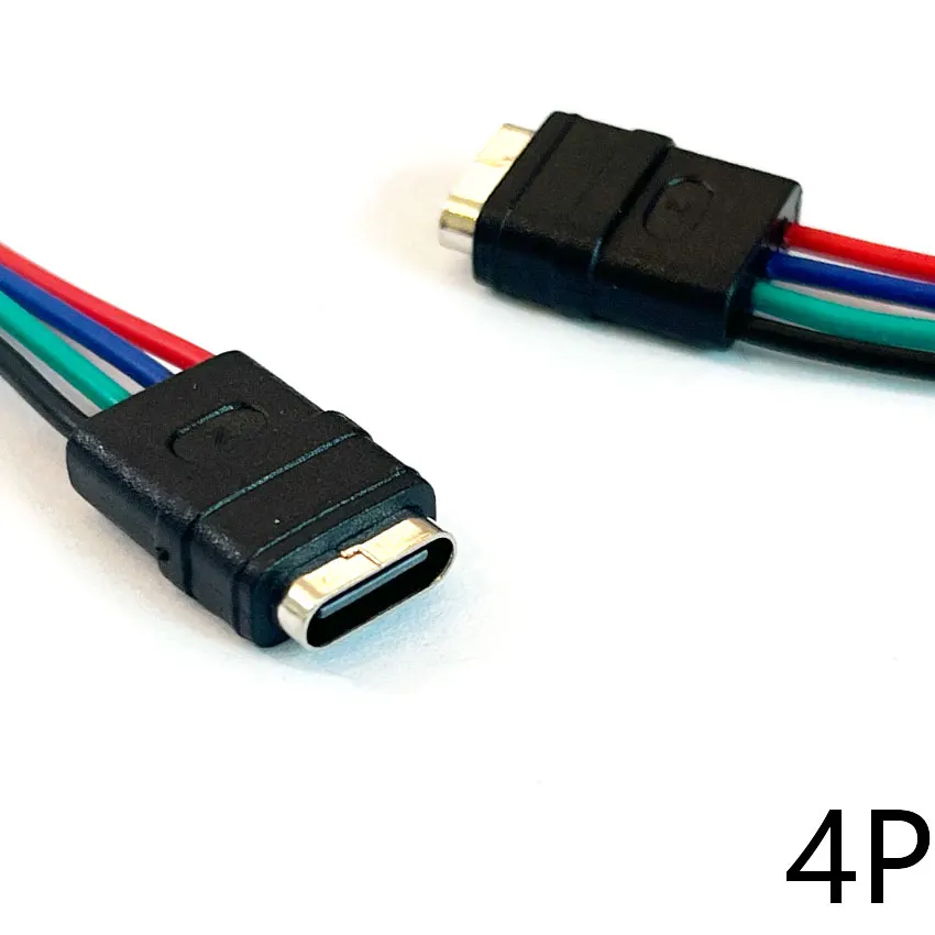 

10/30/50PCS USB 3.1 4P Waterproof Type-C Connector DIY Jack Female Socket USB Type C Power Jack Dock Port With Cable