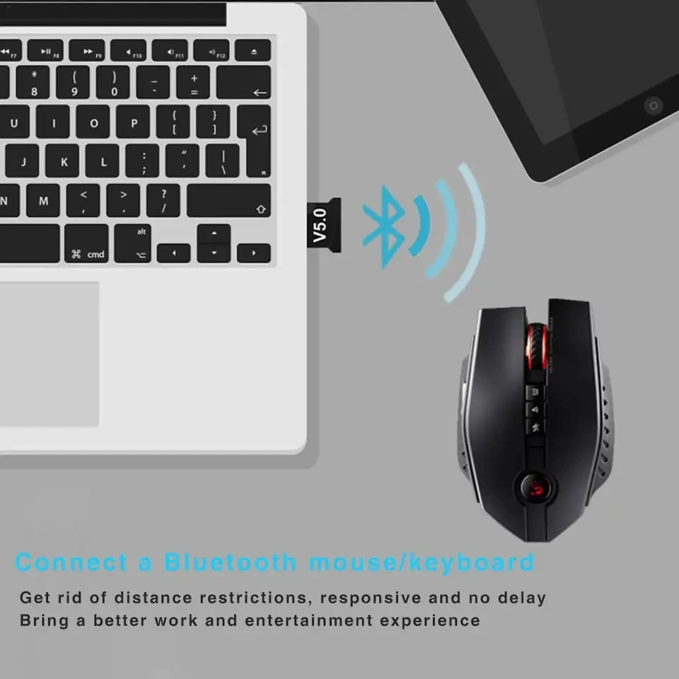 Bluetooth 5.0 Adapter USB Transmitter for PC Computer Receiver Laptop Earphone Gaming Console Audio Dongle Link