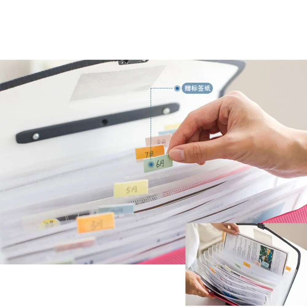 Portable A4 Expanding File Folder PP Multi-layer Paper Document Organizer 13 Grids Large Capacity Organ File Holder