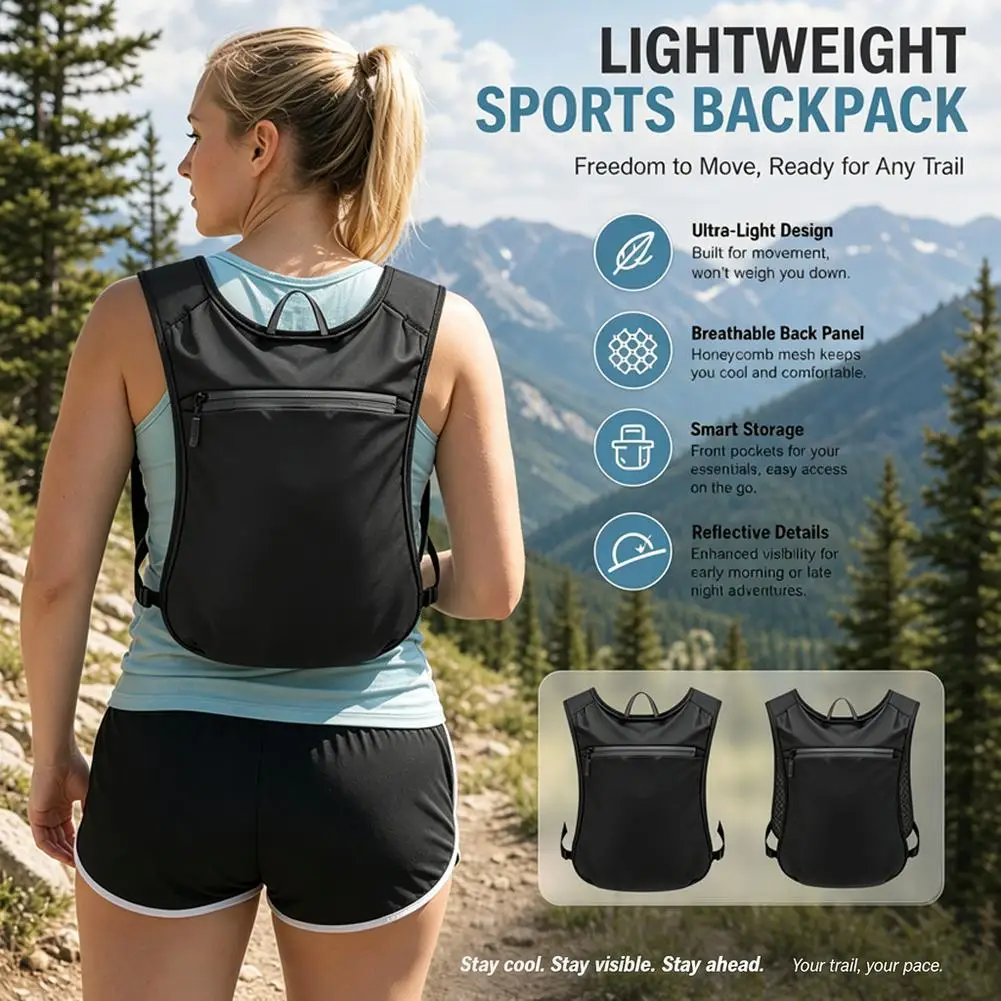 Running Hydration Vest for Women and Men Breathable Backpack for Runs, Hiking, Cycling Trail Marathons Sports Light Weight