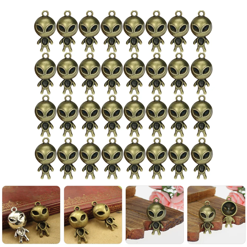 

50 Pcs Vintage Necklace Pendant Jewelry Pendants Decors Fashion Charm Alien Alloy Earring Charms