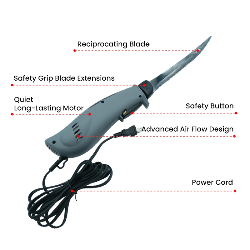 New Arrival Electric Fillet Knife Cutter Knife Stainless Steel Electric Fishing Knife With  8