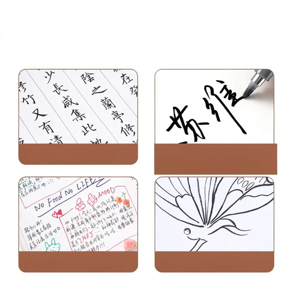Refillable Calligraphy Pen For Deli Soft Brush Tip Marker Flexible Nib Practice Writing Sketching Lettering Art Supplies