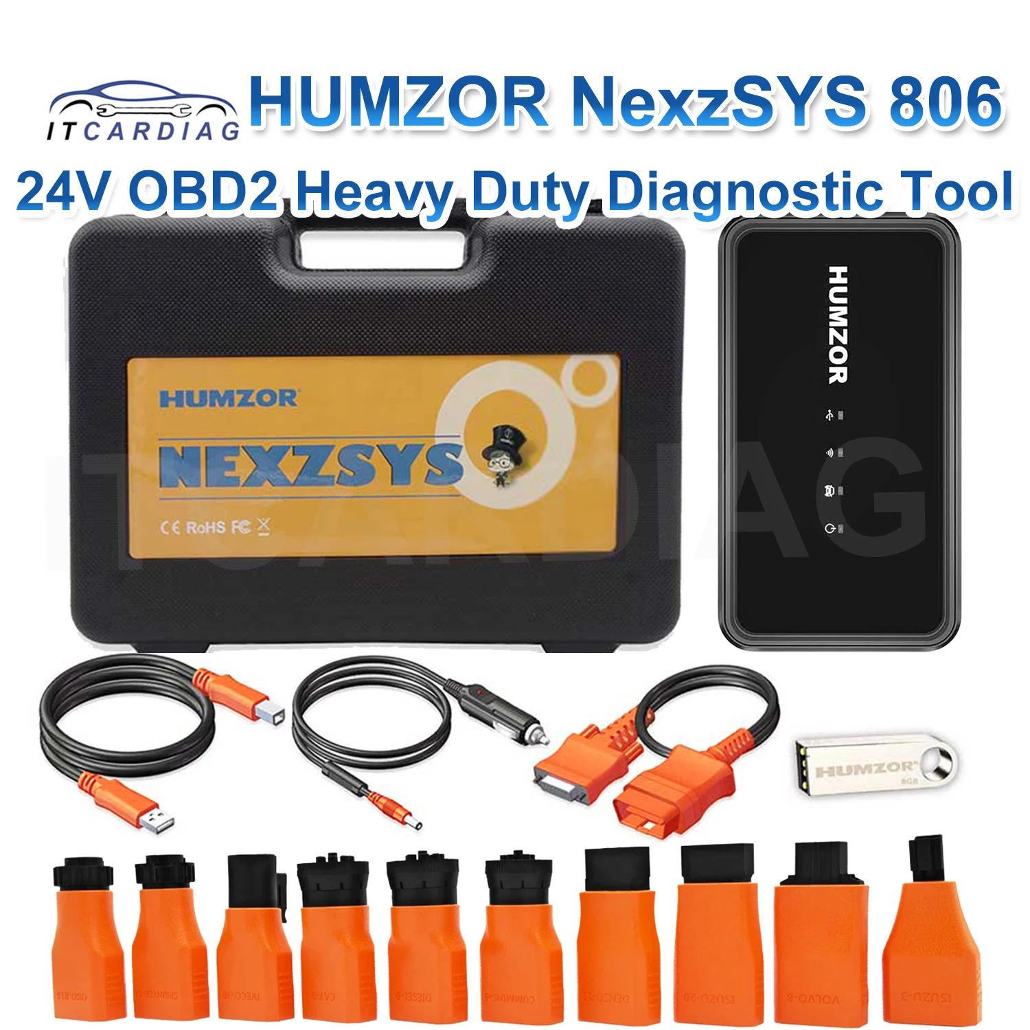 HUMZOR NexzSYS 806 Truck Diagnostic Tool Support Windows System 18 Special Functions Diesel Vehicle Diagnostic Instrument