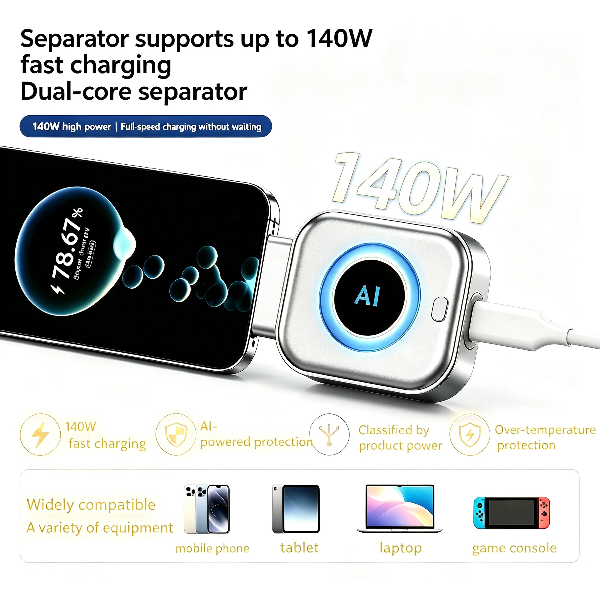 Full-Charge Cut-Off Charger: A Charger That Automatically Detects When the Battery Is Fully Charged and Disconnects, Featuring O