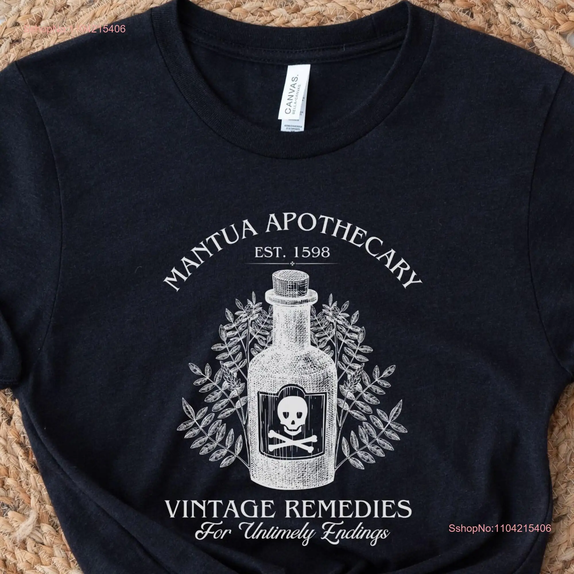 Shakespeare T Shirt Romeo and Juliet Mantua Apothecary Poison Book Lover William Bookish Hamlet long or short sleeves