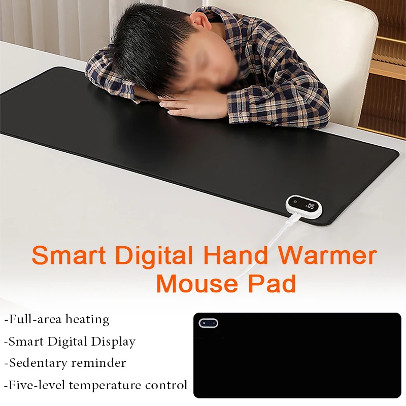 

Коврик для мыши с электрическим подогревом, умный цифровой дисплей, грелка для рук, коврик для мыши с сенсорным переключателем для офисных компьютерных столов, учебы
