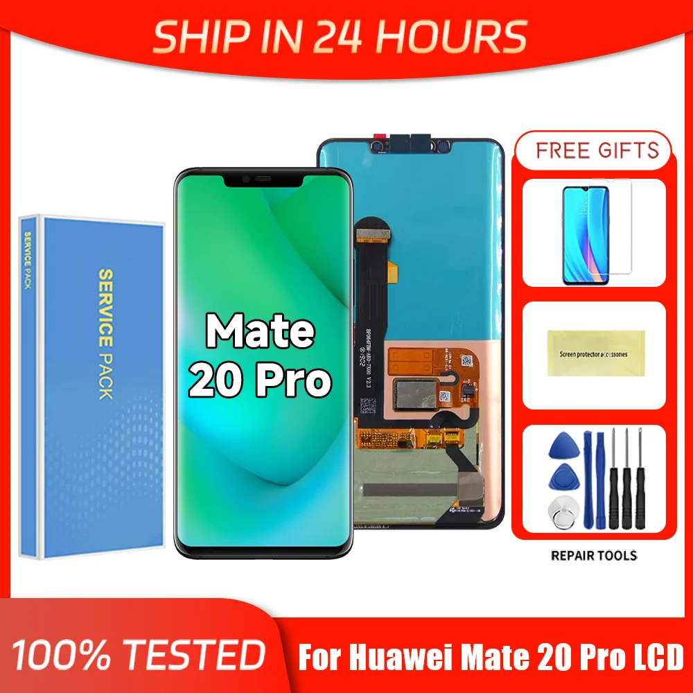 For HUAWEI Mate 20 Pro 6.39\'\'For Ori Mate20 Pro LYA-L09 L29 AL00 LCD Display Touch Screen Digitizer Assembly Replacement