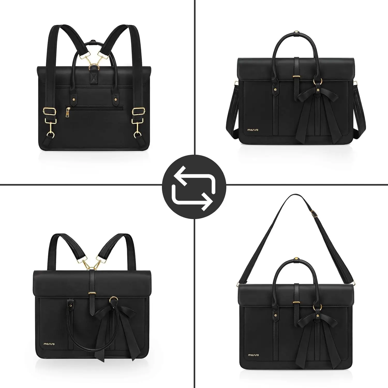 Imagem -06 - Bolsa do Portátil do Couro do Plutônio para Mulheres Bolsa de Ombro do Computador Trouxa do Caderno Macbook Air Pro m3 m2 m1 hp Dell Asus 15 16