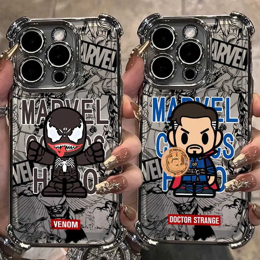 

For Samsung Galaxy A56 Clear Case A55 A54 A52 A53 5G A36 A34 A35 A33 A50 A26 A25 A16 A06 Phone Cover Marvel Superhero Venom Cute