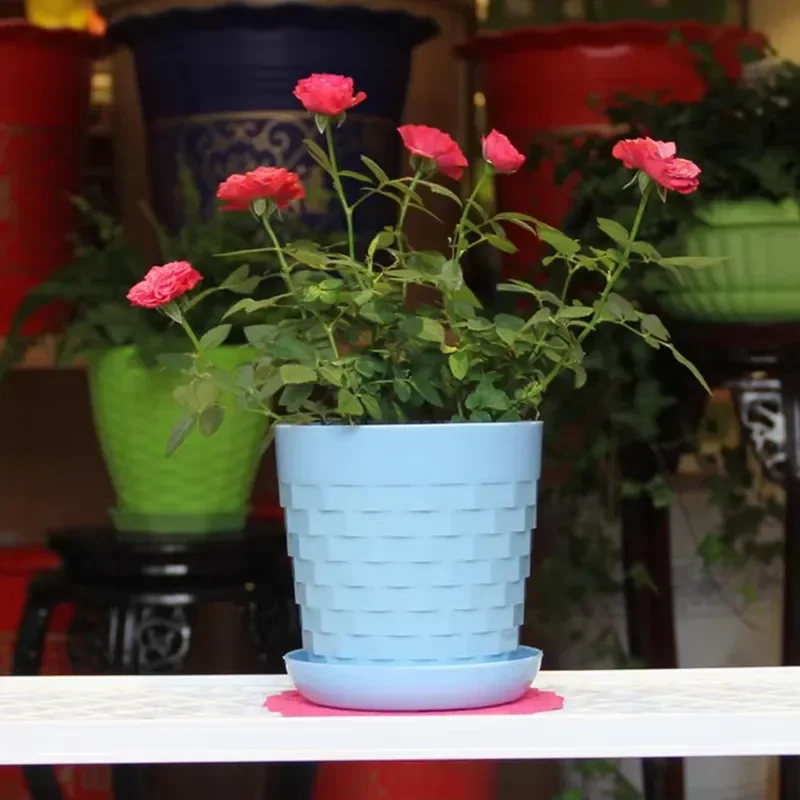 for Creative Simple Round Green Plant Pot Multicolor Plastic PP Flower Planter Minimalist Desktop