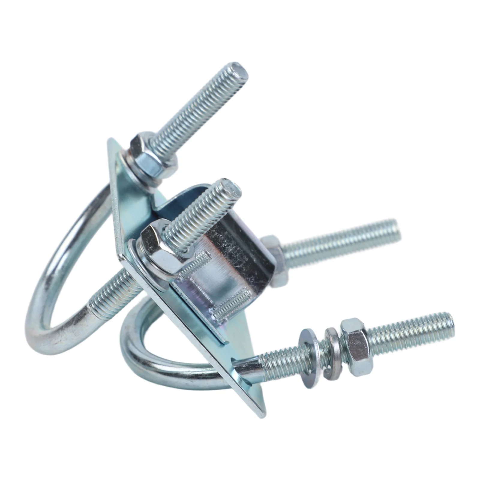 Silver Galvanized Iron Mast Clamp Bracket U-Bolt Mount For For LoRa Helium Hotspot Miner Pole 25-50mm