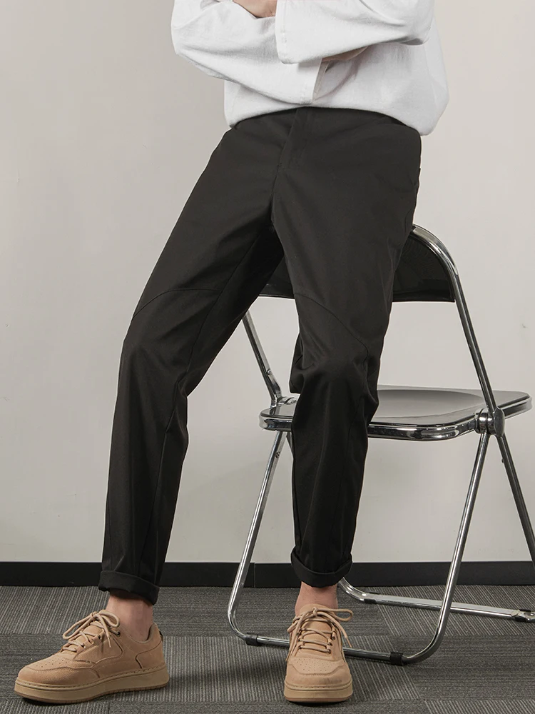 

Мужские хлопковые повседневные брюки прямого кроя, весенне-осенние, летние, сезонные, облегающие, модные, молодежные, для повседневной носки