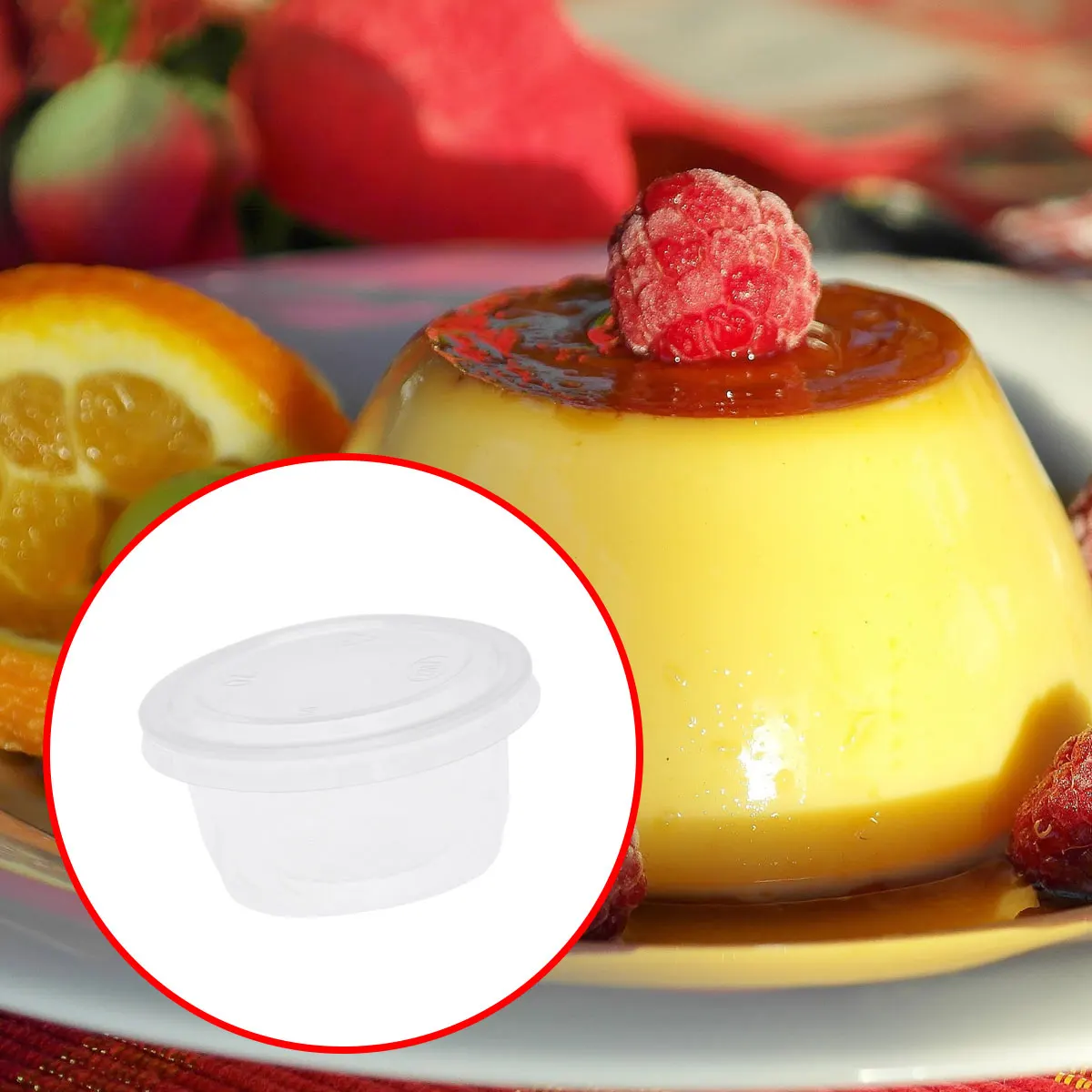 

100 Set of 90ml Disposable Plum Blossom Pattern Plastic Yogurt Cups Condiment Cup with Lids for Sauce Yogurt Jelly Pudding