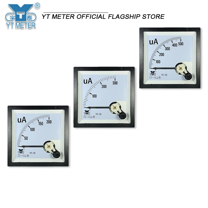 Cp72 dc microammeter 50ua 100uA 200uA 300ua 500ua ammeter dc dh72 sq72