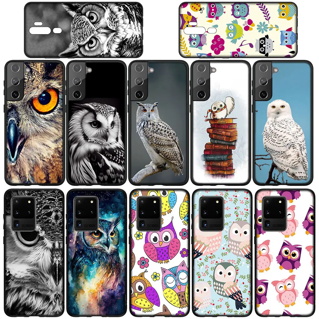 Owl Bird Cartoon Phone Cover Case for Samsung Galaxy S24 S23 Fe Ultra Plus A55 A35 A24 A25 A15 A05 M55 M15 Soft Casing