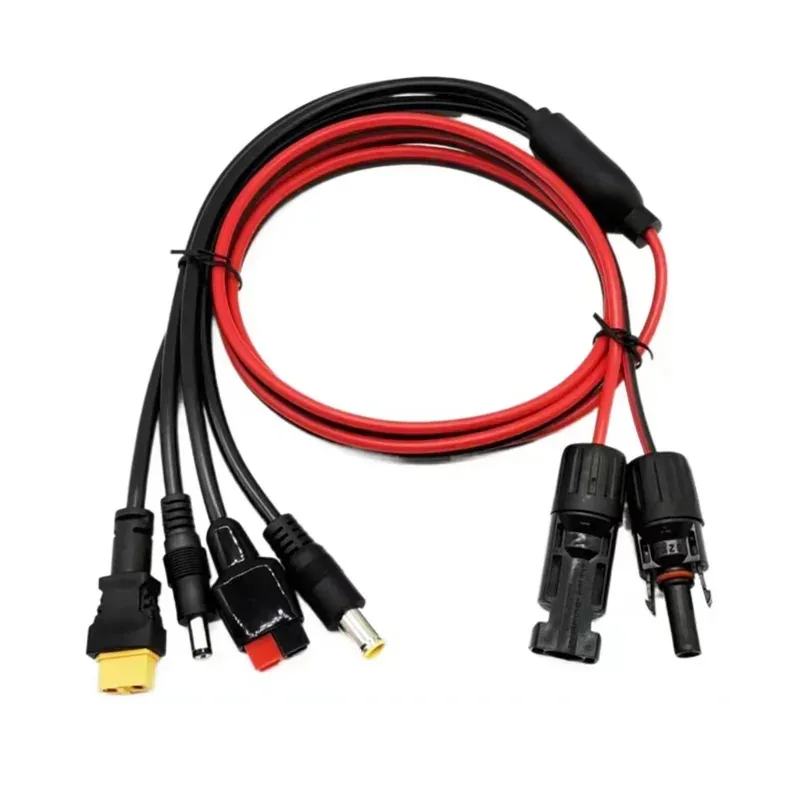 

4-in-1 Solar Panel Connector Extension Cable Splitter Compatible XT60 Compatible with 5521 Anderson 7909 male