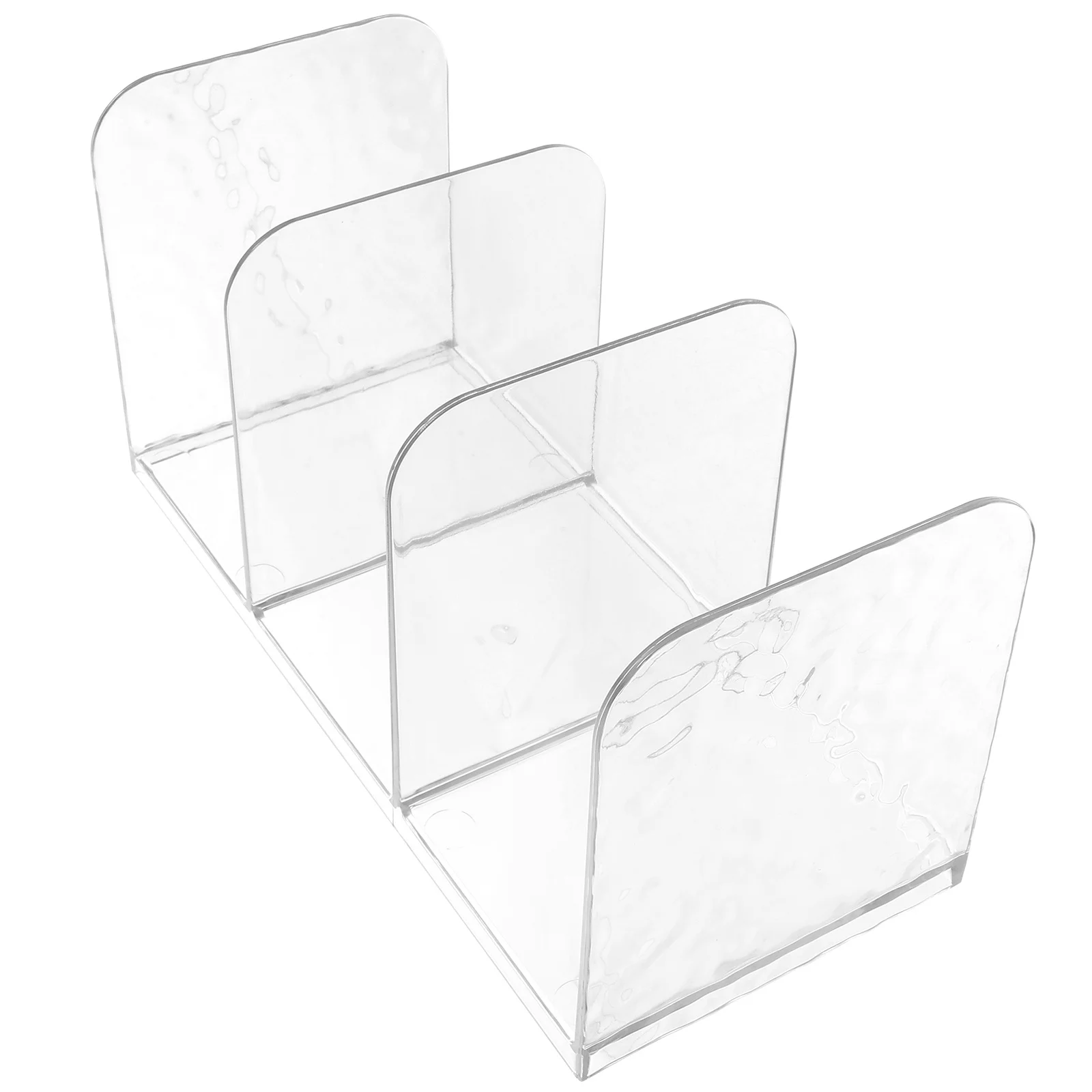 

Desktop File Organizer with 4 Sections Clear Pet Material Book Holder for Study Office Storage Document Holder Vertical Magazine