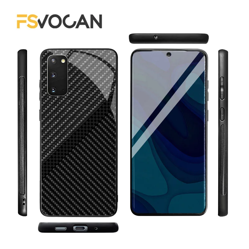 Glossy Carbon Fiber Pattern Slim Case For Samsung Galaxy S26vS25 S24 S23 S22 S21 S20 Plus Ultra A53 A52 A54 A33 A34 A35 A55
