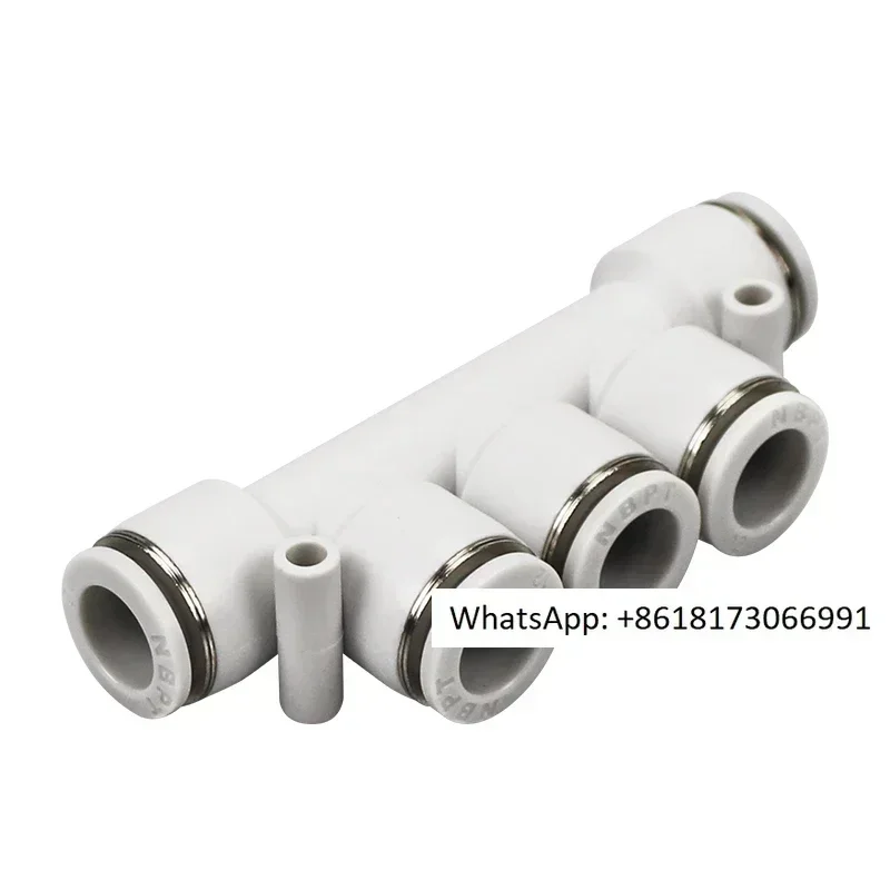 PU tracheal five way connector APK pneumatic plastic quick plug PK-04 6 8 10 12mm multi way series connection pipe 10PCS